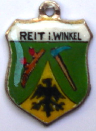 (image for) REIT IM WINKEL, Germany - Vintage Silver Enamel Travel Shield Charm